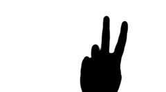 240x134 Silhouette Of Businessman Giving Peace Sign ~ Clip