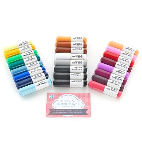 466x466 Silhouette 24 Piece Sketch Pen Starter Pack