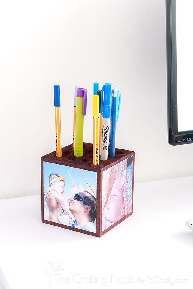 650x971 Photo Memories Wooden Block Pencil Holder The Crafting Nook By