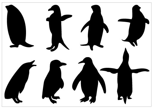 512x363 Penguin Silhouette Clip Art Pack Download Free Penguins, Clip