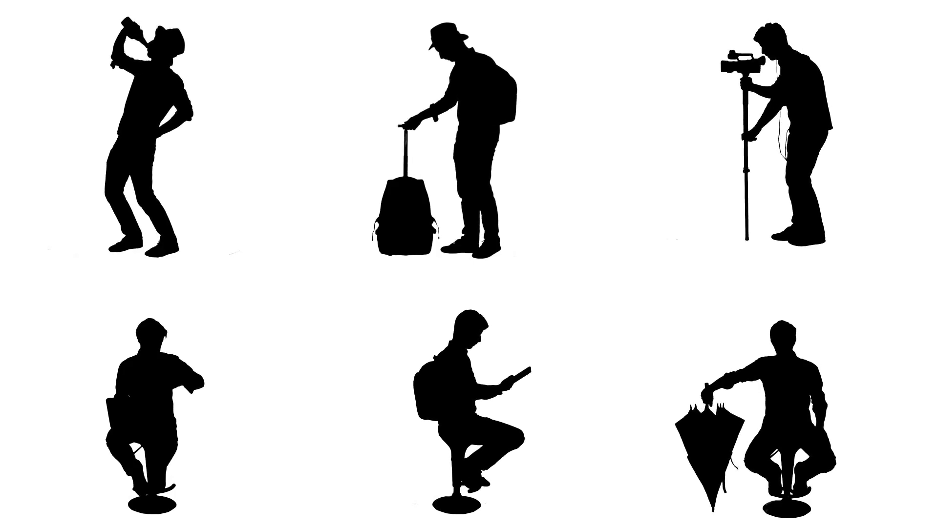 1920x1080 Silhouette People Different Actions