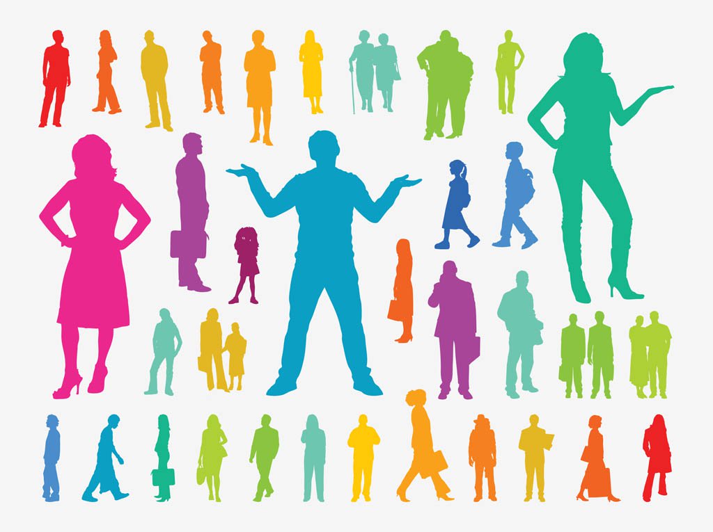 1024x765 Colorful People Silhouettes Vector Art Amp Graphics