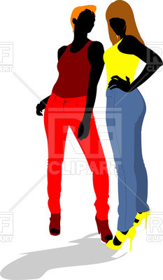 233x400 Silhouettes Of Women Models Royalty Free Vector Clip Art Image
