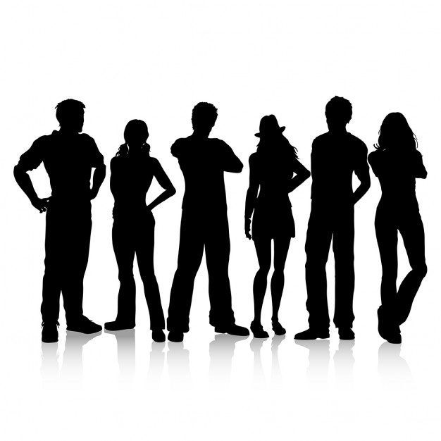 626x626 Silhouettes Of Lots Of People Dancing Vector Free Download