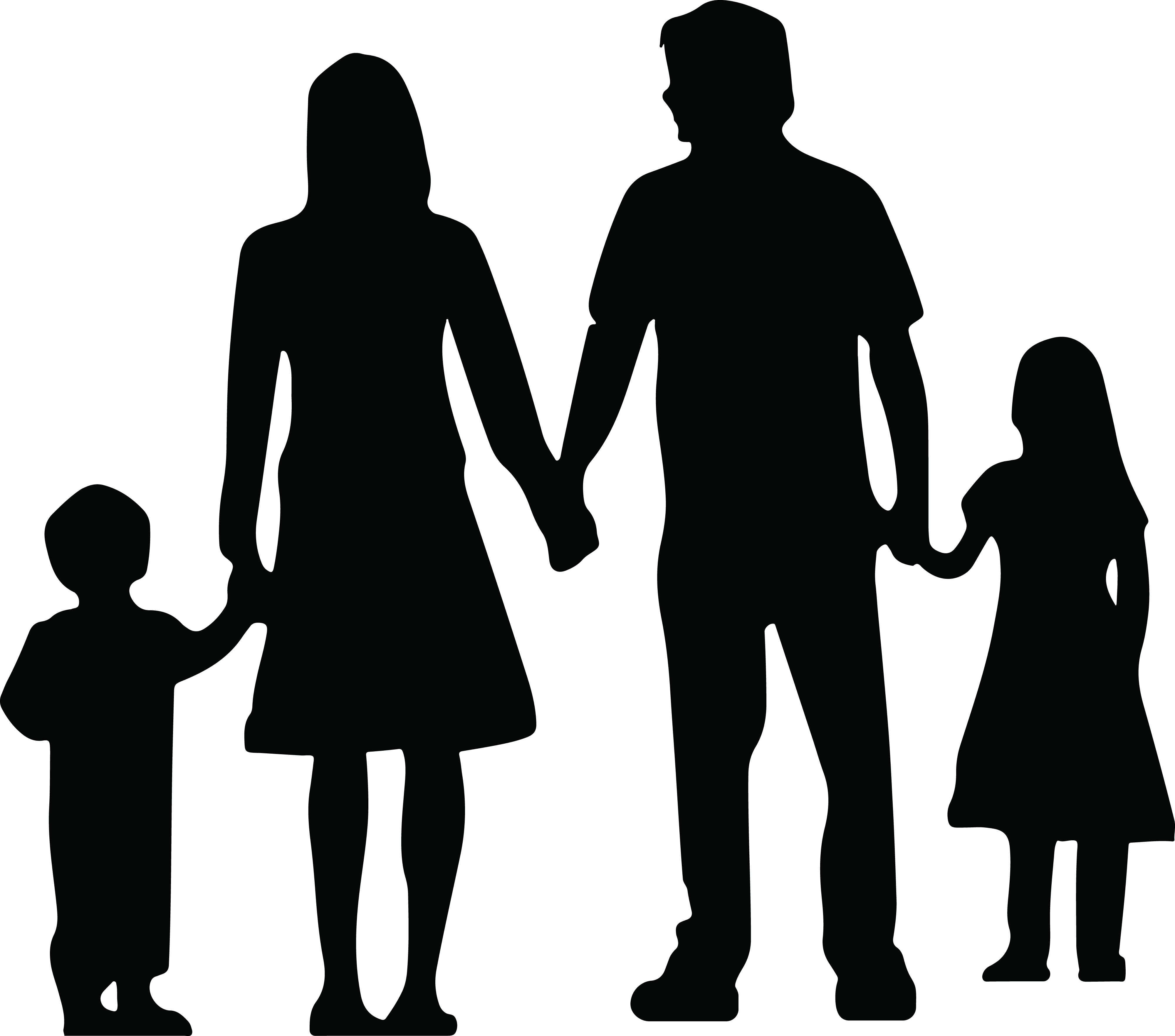 4000x3526 Free Clipart Of A Silhouetted Family Holding Hands