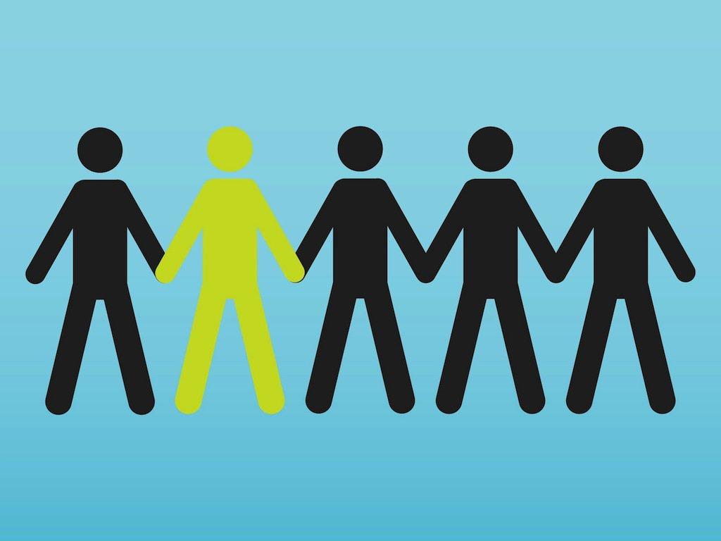 1024x768 Top Group Of People Holding Hands Silhouettes Vector Library