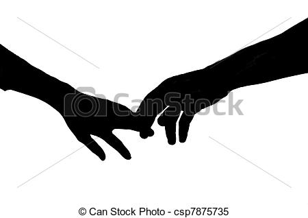 450x318 Vector Silhouette Of Two Hands Touching Fingers Or Holding