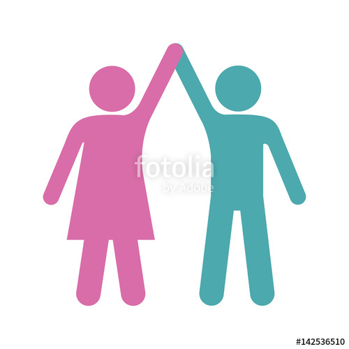 500x500 Silhouette Color Pictogram Of Couple Taken Of Hands Up Vector