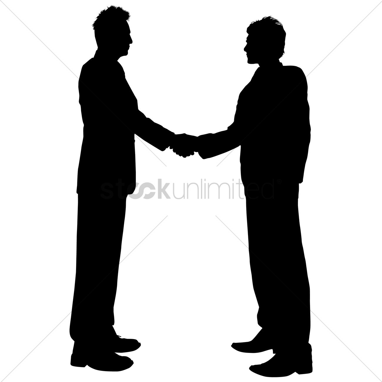 1300x1300 Businessman Shaking Hands Silhouette Vector Image
