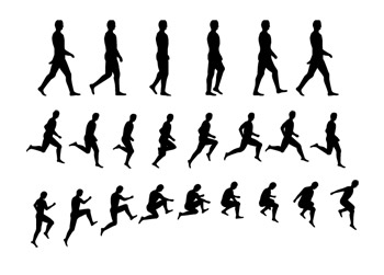 350x251 Character Movement Silhouette Vector
