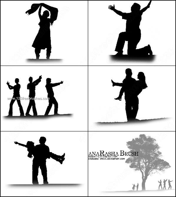 598x671 Couple Silhouette Photoshop Brushes Photoshop Free Brushes