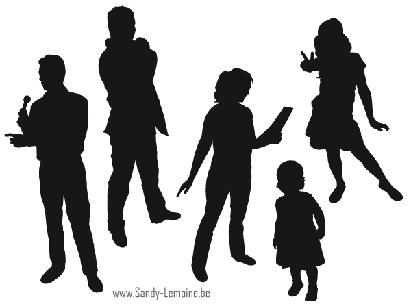 600x444 Free Vector Silhouettes Of People Standing, Sitting, Walking