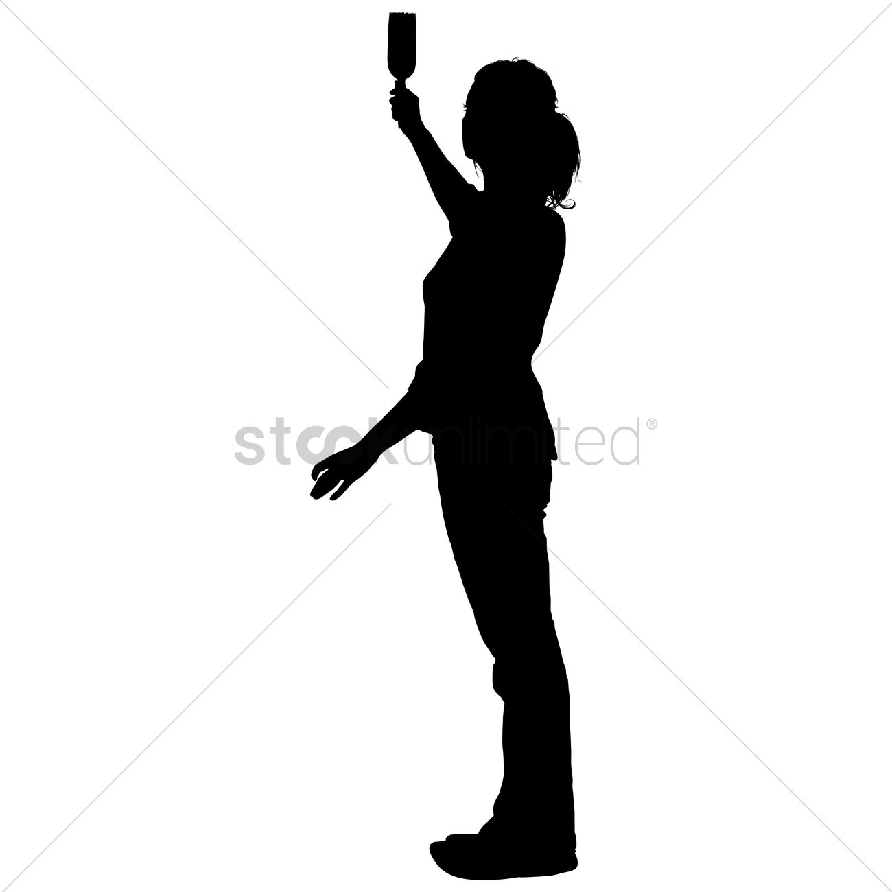 1300x1300 Silhouette Of A Lady Taking Selfie Vector Image