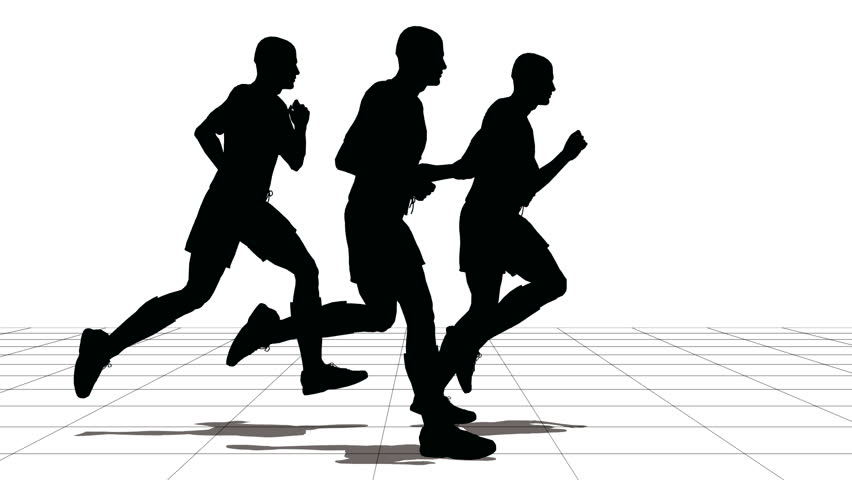 852x480 Leader Of Running People Silhouette Stock Footage Video 344596