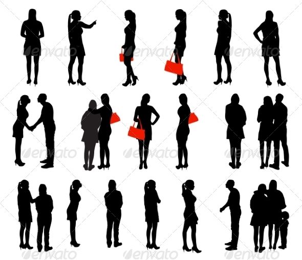 Silhouette People Standing at GetDrawings | Free download