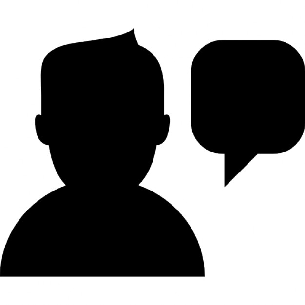 626x626 Man Talking Silhouette With Speech Bubble Icons Free Download