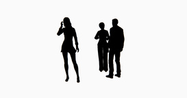 273x144 4k Business People Silhouette Talking Or Using Mobile Phones Stock