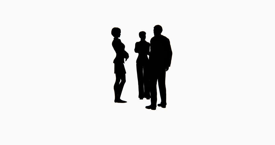 910x480 4k Business People Silhouette Talking. Cg 02751 4k Stock Footage