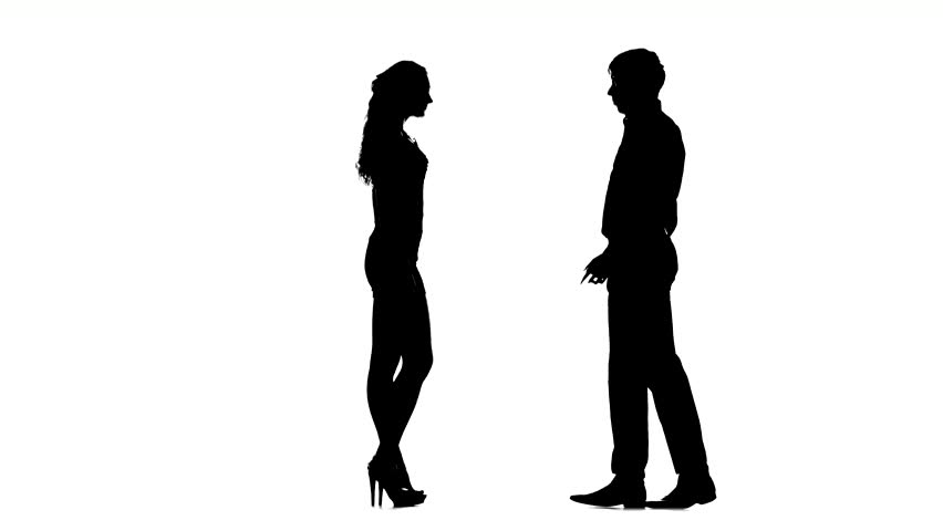 852x480 Business Silhouettes. 4 In 1. Couples. People Talking. More