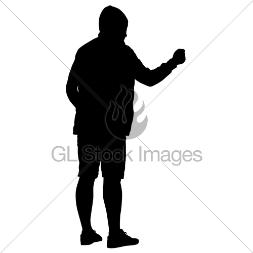 500x500 Silhouette Of People Walking On White Background Gl Stock Images