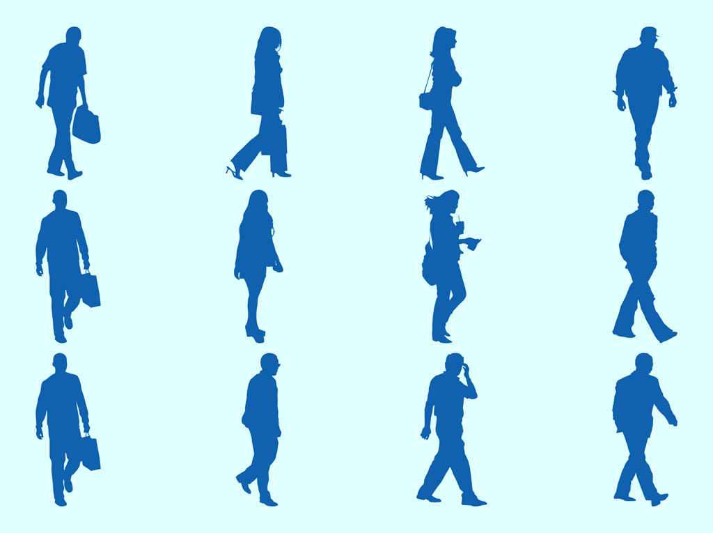 1024x765 Walking People Silhouettes Graphics Vector Art Amp Graphics