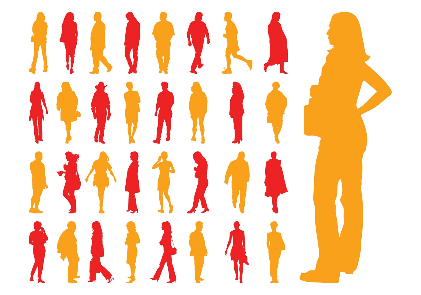 1400x980 Walking Silhouette Free Vector Art
