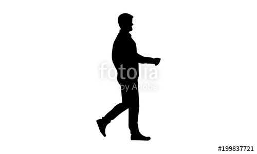 500x300 Vector Silhouette Of Young People Walking Stock Image And Royalty