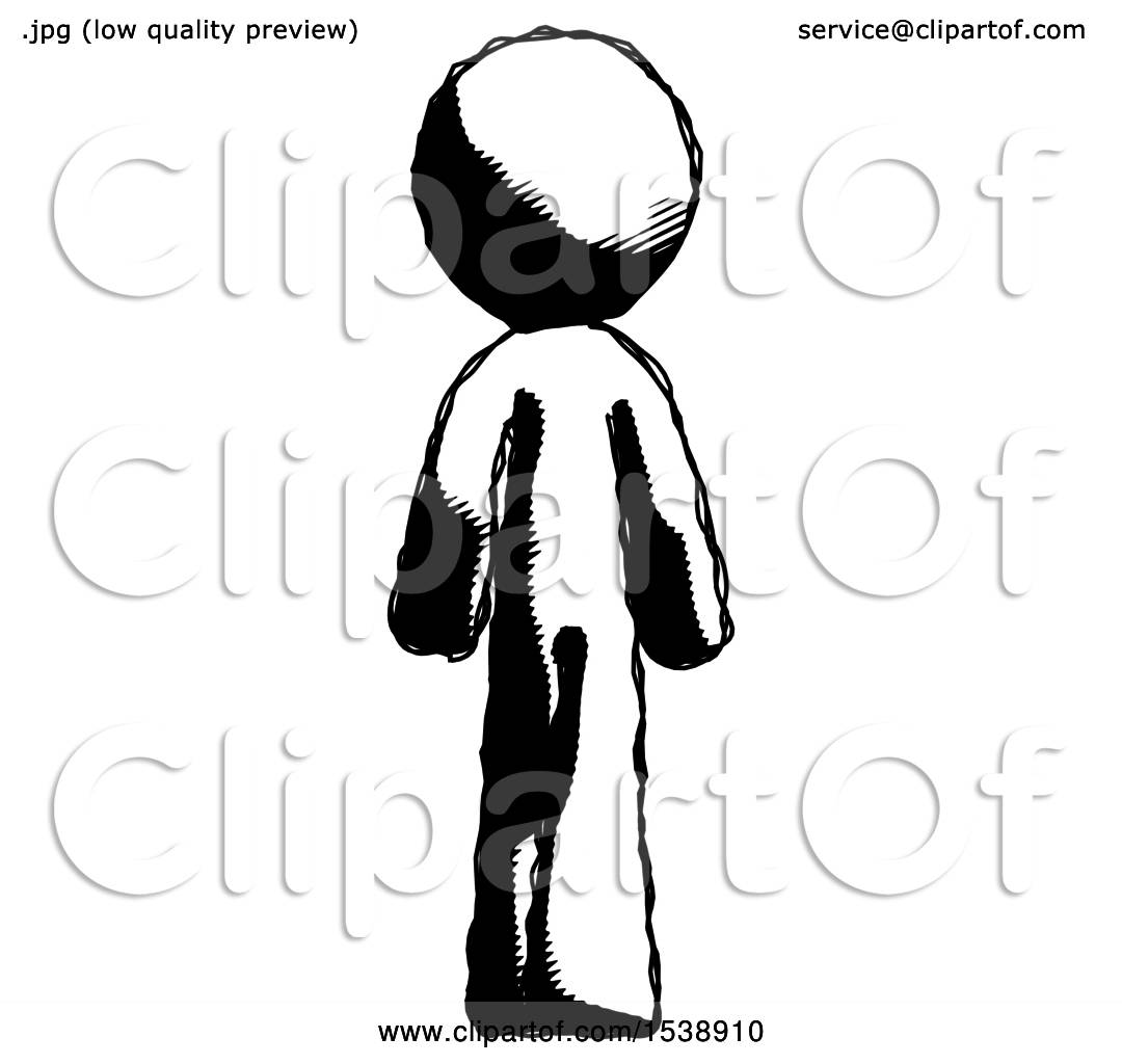 1080x1024 Ink Design Mascot Man Walking Away, Back View By Leo Blanchette