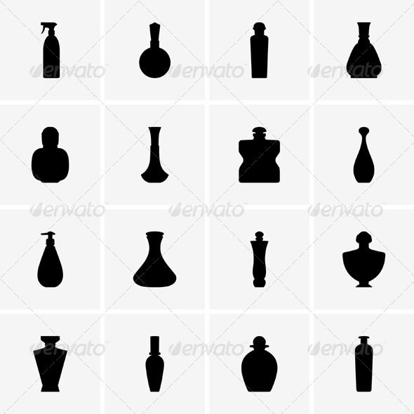 590x590 Perfume Bottles Silhouette Spa, Pictogram And Vector Graphics