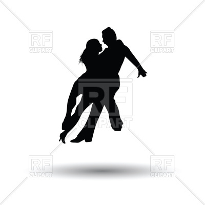 400x400 Dancing Pair Silhouette Royalty Free Vector Clip Art Image