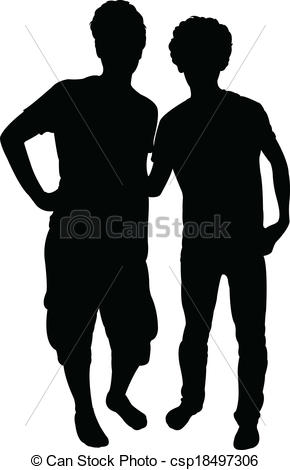 290x470 Friends Silhouette Vector Vector Clipart