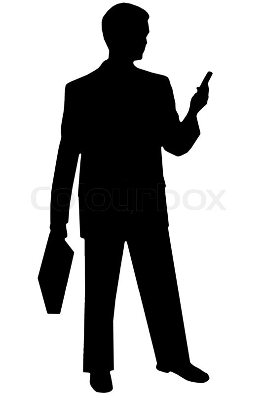 533x800 Black Silhouette Man On White W Phone