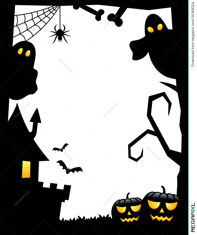 670x800 Halloween Silhouette Frame [1] Illustration 34368324