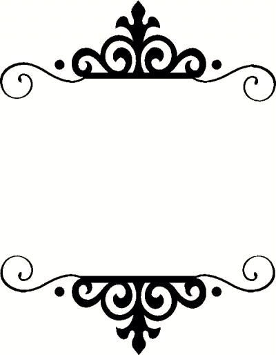 400x514 Round Vintage Silhouette Cameo Frame Clipart Monogram Collection