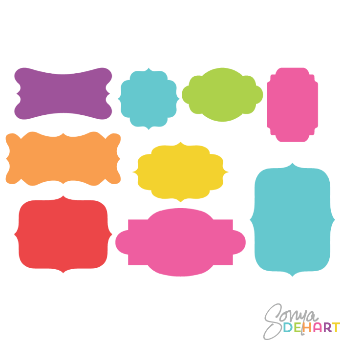 700x700 Clip Art Bright Silhouette Frame Labels