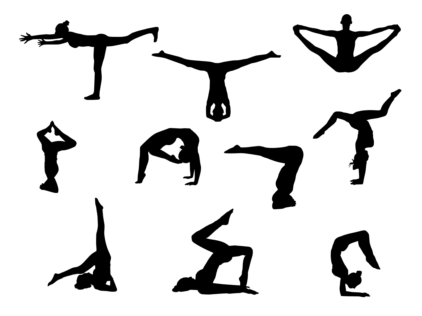 1440x1079 10 Yoga Silhouette (Png Transparent)