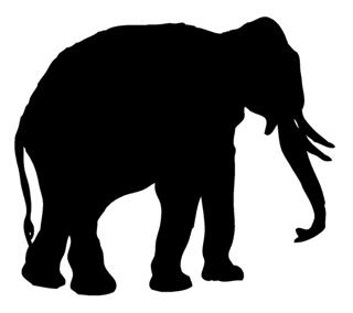 320x284 Elephant Silhouette 1 Decal Sticker