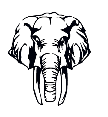 362x393 Elephant Silhouette Machine Embroidery Instant Downloads