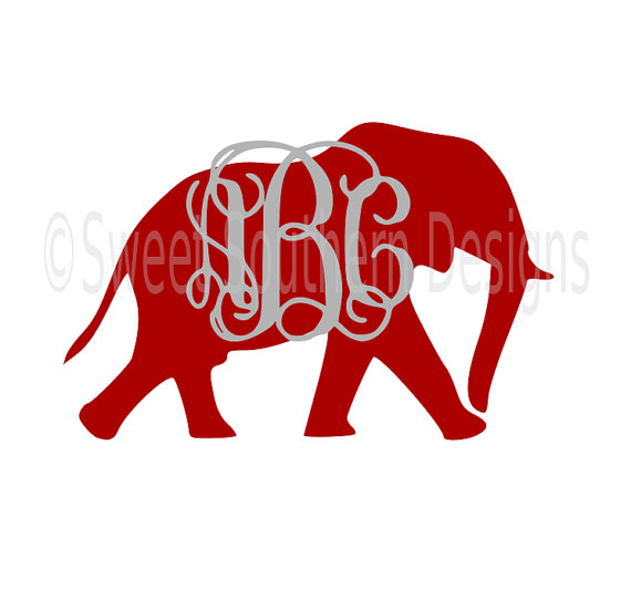 570x551 Elephant Silhouette Alabama Svg Instant Download Design