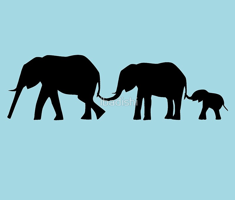 800x682 Silhouettes Of 3 Elephants Holding Tails Travel Mugs By Ibadishi