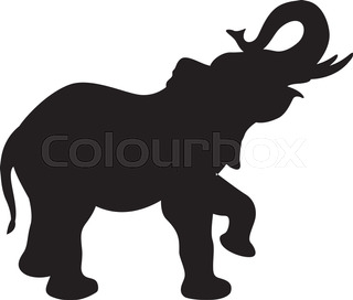 320x272 Silhouettes Of Elephants Vector Isolated On White Stock Vector