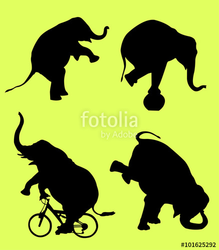 437x500 Elephant Circus Animal Silhouette Stock Image And Royalty Free