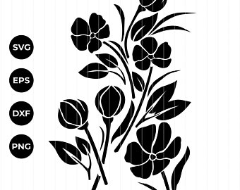 340x270 Flower Silhouettes Etsy