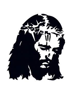 304x371 Jesus With Crown Of Thorns Silhouette Embroidery Design Wish