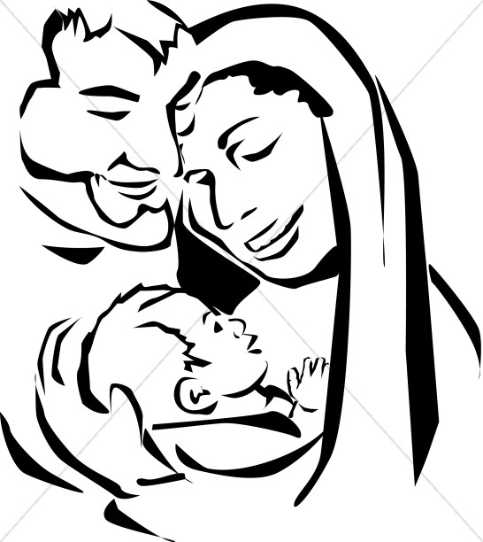 546x612 Mary, Joseph And Baby Jesus Silhouette Nativity Clipart