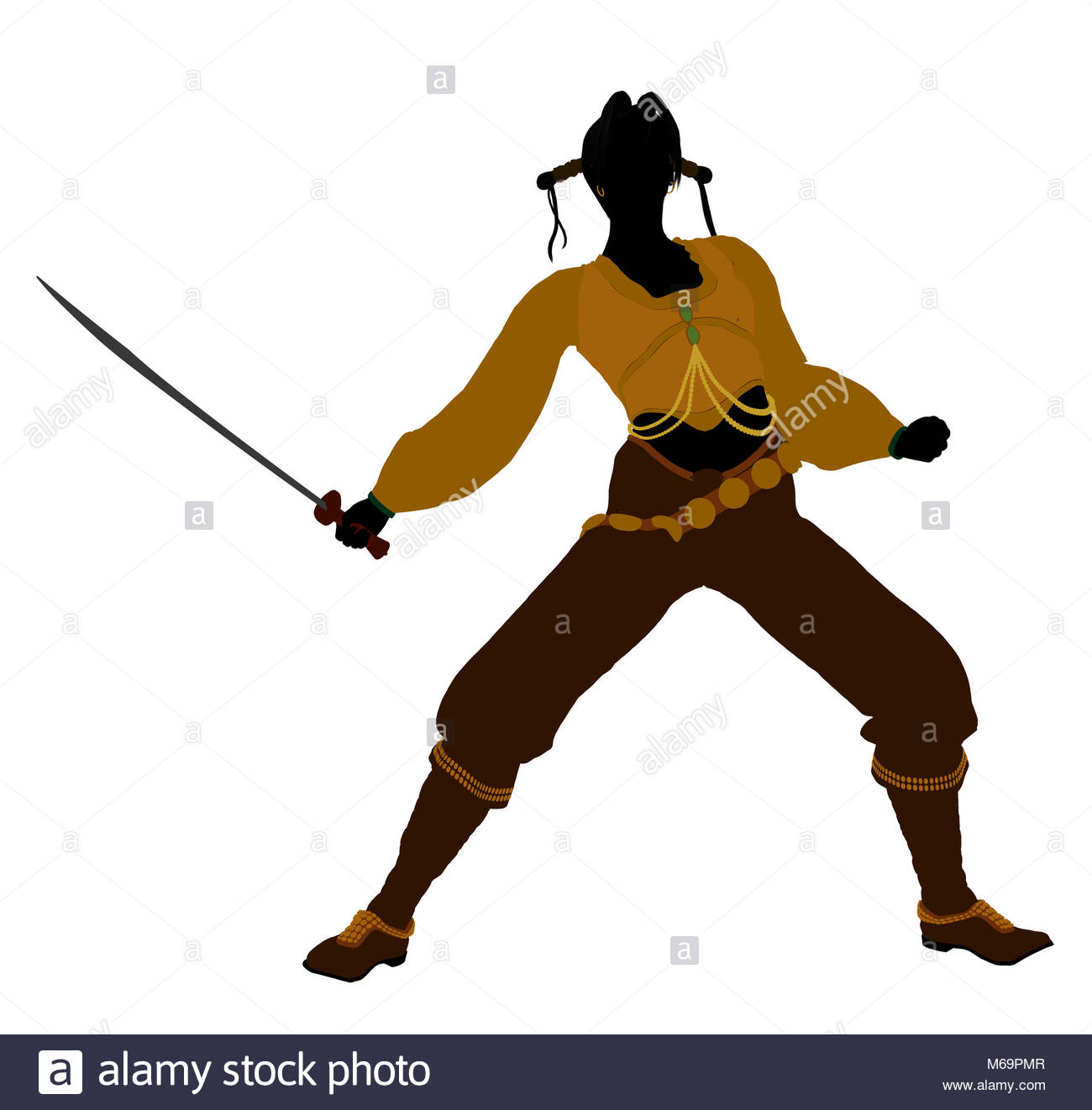 1300x1322 A Female Pirate Silhouette On A White Background Stock Photo
