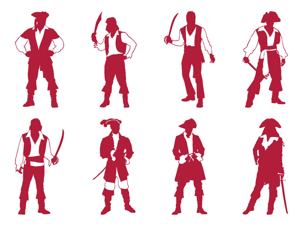 1024x765 Pirates Silhouettes Set Vector Art Amp Graphics