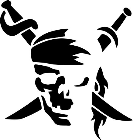438x463 Pirate Silhouette Vinyl Car Decal, Laptop Decal, Car