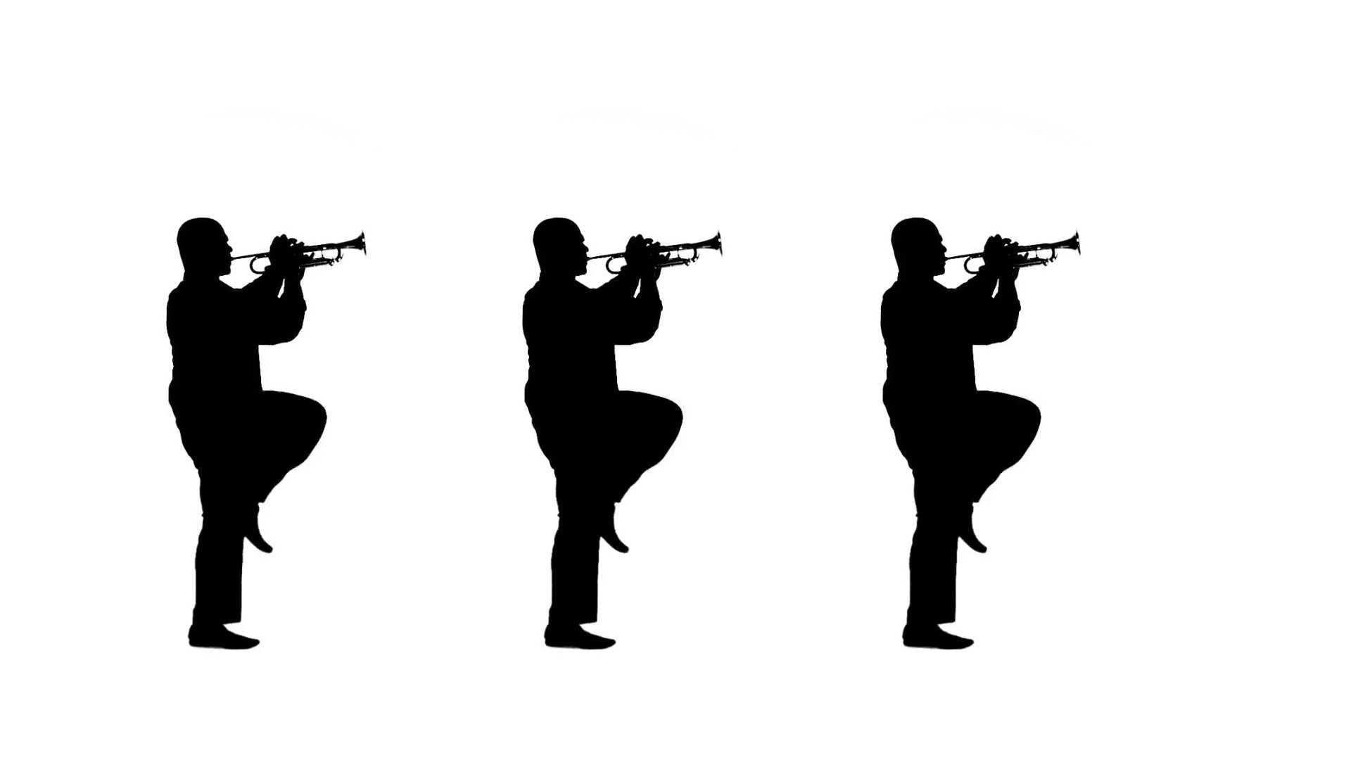 1920x1080 Three Silhouettes March On The Spots They Play Trumpet In