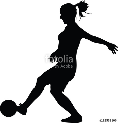 481x500 Soccer Women Silhouette. Girl Play Soccer Stock Image And Royalty